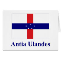 Netherlands Antilles Flag with Name in Papiamento cards