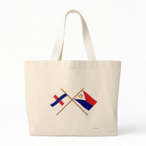 Netherlands Antilles & Sint Maarten Crossed Flags Tote Bags