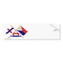 Netherlands Antilles & Sint Maarten Crossed Flags Bumper Stickers