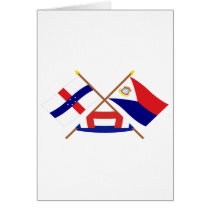 Netherlands Antilles & Sint Maarten Crossed Flags Cards