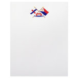 Netherlands Antilles &amp; Sint Maarten Crossed Flags Letterhead Template