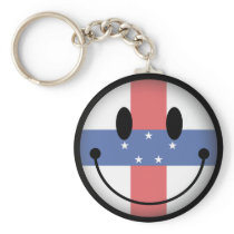 Netherlands Antilles Smiley Keychain