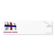 Netherlands Antilles Waving Flag with Name Bumper Stickers
