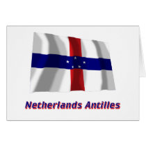Netherlands Antilles Waving Flag with Name Cards