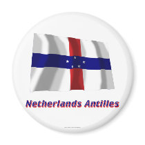 Netherlands Antilles Waving Flag with Name Refrigerator Magnet