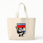 This cute little panda is ready to play for the Dutch team! Panda holds a bat and is about to swing at the ball. Great for fans of the Netherlands baseball team or Dutch baseball players.