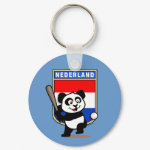 This cute little panda is ready to play for the Dutch team! Panda holds a bat and is about to swing at the ball. Great for fans of the Netherlands baseball team or Dutch baseball players.