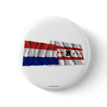 Netherlands &amp; Drenthe Waving Flags Pinback Buttons