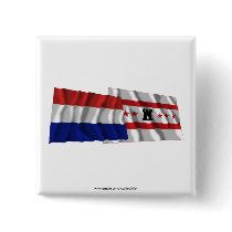 Netherlands & Drenthe Waving Flags Pinback Buttons