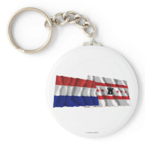 Netherlands & Drenthe Waving Flags Key Chains