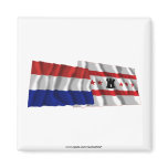 Netherlands &amp; Drenthe Waving Flags Fridge Magnets