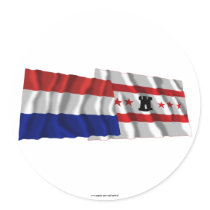 Netherlands & Drenthe Waving Flags Sticker