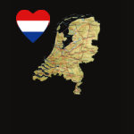 Netherlands Flag Heart Map Fitted AA T-Shirt