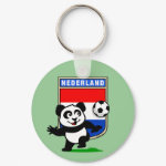 This adorable little panda is too cute! He's featured in front of a large flag from the Netherlands and ready to play football and score some goals. This cute design is perfect for football players and soccer fans.