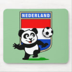 This adorable little panda is too cute! He's featured in front of a large flag from the Netherlands and ready to play football and score some goals. This cute design is perfect for football players and soccer fans.