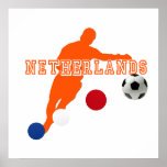 Netherlands football player soccer ball gear posters