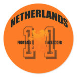 Netherlands Football wk soccer No 11 Round Stickers