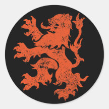 Netherlands Lion Round Stickers
