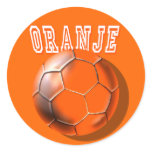 Netherlands Oranje soccer ball Voetbal love Round Sticker