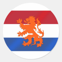 Netherlands Rampant lion Netherlands flag Round Stickers