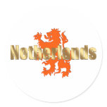 Netherlands Rampant Oranje Lion Soccer gear Round Sticker