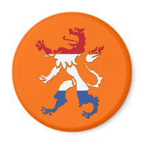 Netherlands retro Rampant lion heraldry gear magnets