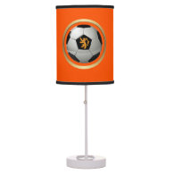 Netherlands Soccer Ball,Dutch Lion on Orange Table Lamps