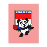 This is a cute shirt for table tennis players and fans. Panda loves to play table tennis in front of this flag of the Netherlands! This table tennis panda shirt is a great gift for table tennis players and fans!
