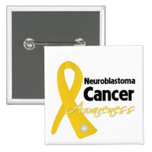 Neuroblastoma Cancer Awareness Ribbon Pinback Buttons
