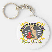 Neuroblastoma Cancer Fight Like A Girl Boxer Key Chain