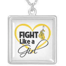 Neuroblastoma Cancer Fight Like a Girl Heart Pendant
