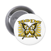 Neuroblastoma Cancer Hope Believe Butterfly Pinback Button