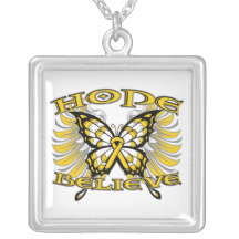 Neuroblastoma Cancer Hope Believe Butterfly copy Necklace