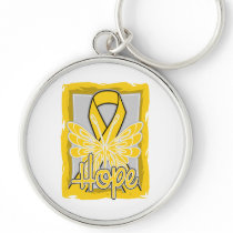 Neuroblastoma Cancer Hope Butterfly Portrait Keychain
