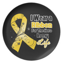 Neuroblastoma Cancer Ribbon Hero in My Life Party Plate