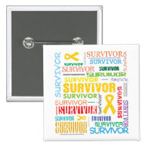 Neuroblastoma Cancer Survivor Collage.png Pinback Buttons