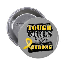 Neuroblastoma Cancer Tough Girls Fight Strong Pinback Button