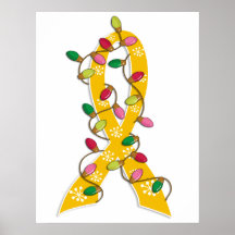 Neuroblastoma Christmas Lights Ribbon Print