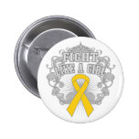 Neuroblastoma Fight Like A Girl Fleurish buttons