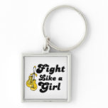 Neuroblastoma Fight Like A Girl Motto keychains