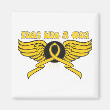 Neuroblastoma Fight Like A Girl Wings Refrigerator Magnet