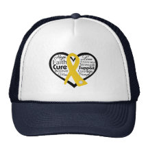 Neuroblastoma Heart Ribbon Collage Mesh Hats