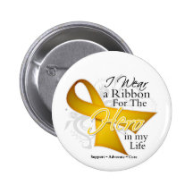 Neuroblastoma Ribbon Hero in My Life Button