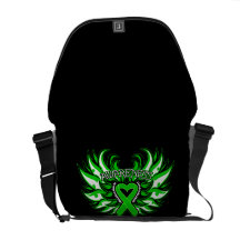 Neurofibromatosis Awareness Heart Wings Messenger Bags