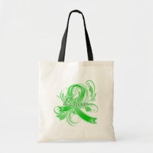 Neurofibromatosis Believe Flourish Ribbon Tote Bags
