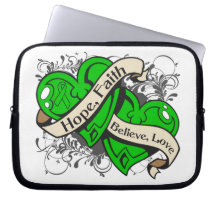 Neurofibromatosis Hope Faith Dual Hearts Laptop Computer Sleeve