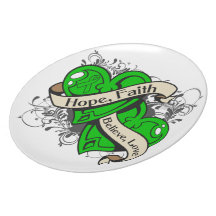 Neurofibromatosis Hope Faith Dual Hearts Dinner Plate
