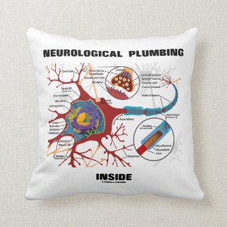 Neurological Plumbing Inside (Neuron / Synapse) Throw Pillow