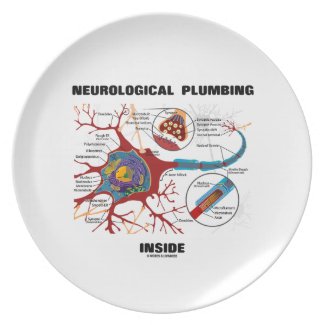 Neurological Plumbing Inside (Neuron / Synapse) Party Plate