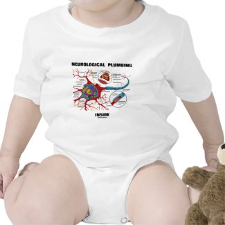 Neurological Plumbing Inside (Neuron / Synapse) Baby Bodysuits